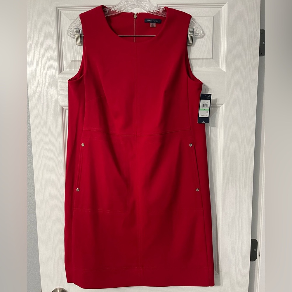 NWOT Beautiful Tommy Hilfiger red A-Line dress size 8